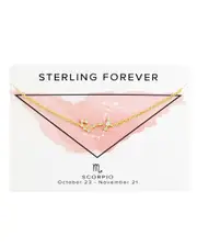 Sterling Forever 14K Plated CZ Scorpio Delicate Constellation Necklace