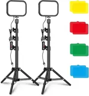 Photography Video Lighting Kit with Adjustable Tripod Stand and Color Filters