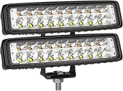 BYBDQKTVEH 2X 6 White Yellow LED Light Bar Off Road 12V 24V LED Bar Fog Light for Cars Truck Boat 4x4 ATV SUV Spot LED Work Light Work Light(2pc 54W led bar)