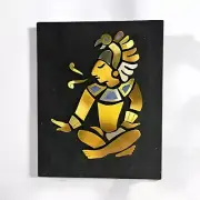 Mix Media Los Castillo Style Art Copper Brass Sodalite Mosaic Mayan Aztec Motif