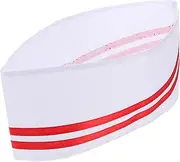 [Holibanna] Versatile Kitchen Chef Hat Red Edged Men's Women's Cooking Cap Food Service Cap