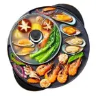 SOGA 2 in 1 Electric Stone Coated Grill Plate Teppanyaki Steamboat Hotpot