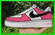 Custom Air Force 1 Pink Black Cartoon Drip/Air Force 1 Custom Shoes NEW IN BOX