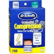 Dr. Scholl's Graduated Compression Unisex Open Toe Post-Surgical Socks 20-30 Bei
