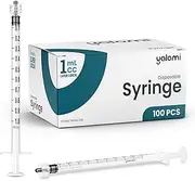 1mL Luer Lock Syringe (No Needle) | Sterile & Individually Wrapped | For Professional, Industrial & Personal Use | 100 Pack | Yalomi