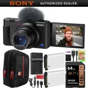 Sony ZV-1 Digital Vlogging 4K Video Camera Content Creators 2 Battery Bundle