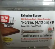 10 LBS Grip Rite 305 Stainless Steel Screws Sq Drive 1 5/8 x 8 Deck FREE SHIP