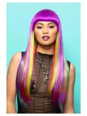 Manic Panic Vivid Rainbow Long Straight with Curved Fringe