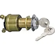 3 Position Ignition Switch with Key, 12V, Off-On-On/Start, Blister Pack