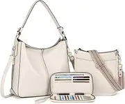 [BAVERGE] Purses for Women 3PCS, Crossbody Bags Set Large Leather Purse Shoulder Handbags with Wallet Adjustable Straps for Ladies Tote