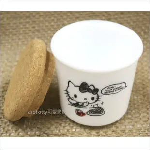 asdfkitty可愛家☆KITTY白色蛋糕 鈉鈣玻璃置物罐-60ML-茶葉罐/糖罐/收納罐-日本製