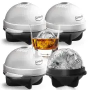 Bourbon Ice Cube Molds - Round Ice Cube Mold Set Of 4-2.5 Inch - Tight Sealin...