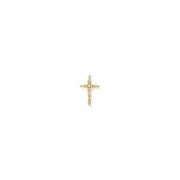 14K Yellow Gold VS Real Diamond cross pendant