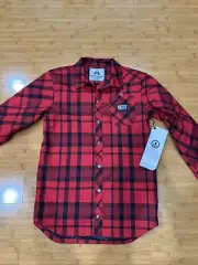 NEFF Company Jeff Insulated Flannel Jacket Size S Red Snap Buttons