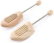 [Esvioniq] Adjustable Wood Shoe Trees With Spring，Wooden Shoes Tree For Men & Women Shoe Shaped Shoe Lasts Wooden Shoe Stretcher, Wood, UK 5-6/EU 38-39