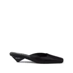 [Prada] Prada Square-toe Satin Mules 38 IT BLACK