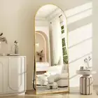 Full Length Mirror Arched Standing Floor Mirror - Full Body Mirror - Gold/Black