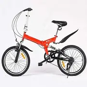 Mountain bike outdoor folding bike Fashionable 20-inch portable folding bicycle, folding bicycle for female students, although the bicycle has a shock absorber design, four-color folding commuter bicy