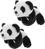 SOPOTUTU 2pcs Plush Animal Slap Bracelets for Boys and Girls Adorable Panda Design for Jungle Theme Birthday Parties Safe and Comfortable Wrist Decor Fun Party Favors