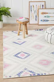 Rug Culture Pastel & Ivory Pastel Boho Geometric Rug