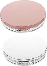 COSMEVIVI 2 Pcs Empty Makeup Compact Containers with Puffs Portable Design for Loose Travel Friendly Makeup Cases with Mirror and Sifter
