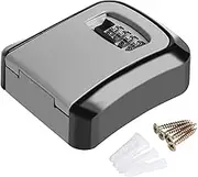 Yomiyuyr 4 Digit Key Lock Box, Security Storage with Code Wall Mount Organizer for Home and Car Keys, Aluminium Alloy, 4.53 x 3.74 x 1.50