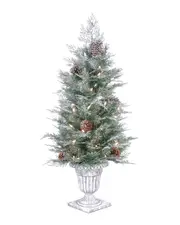 National Tree Company 4' Feel Real Frosted Mountain Spruce Entrance Tree