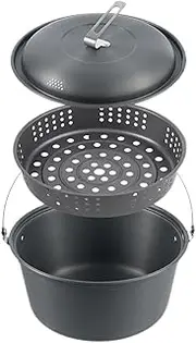 Camping Steamer Pot, 4.5L Portable Steamer Cooking Pot, Non Stick Lightweight Cookware, Lightweight Steamer Outdoor Dining, Perfect Rice Dumplings, Easy To Use, Portable for Steaming Foods