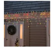Christmas Icicle Incandescent Light Set Multicolored 17 Ft. 300 Lights