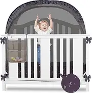 Baby Crib Tent, Safety Pop Up Crib Net to Keep Baby from Climbing Out, Crib Cover to Baby in, Protects from Mosquitoes, Safety Net, Canopy Netting Cover