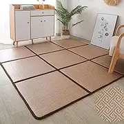 Japanese Tatami Floor Mat Foldable Rattan Summer Sleeping Mat, Non-Slip Breathable Summer Cool Pad Rattan, Living Room Bedroom Crawling Playmat, Japanese Traditional Sleeping Mat Indoor Floor Carpet(C