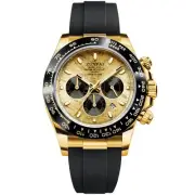 Men's Watch Panda Chronograph Dial Fashion Quartz Movement Wrist Watch Analog...