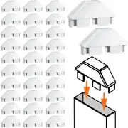 32 Packs White Vinyl Picket Fence Caps 7/8" x 3" Vinyl Picket Fence Caps Viny...