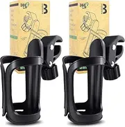 2 Pieces Stroller Drink Holders, Universal Cup and Water Bottle Holder, 360-degree
