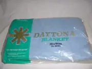 Vtg NOS Cannon Daytona Lightweight Blanket Light Blue 65/35 poly cotton 70x90"