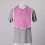 Brolly Sheets Small Adult Feeding Bib (Pink Geometric)