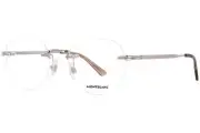 Mont Blanc MB0268O 002 Eyeglasses Frame Men's Silver Rimless Oval Shape 52mm