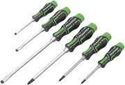 Sealey Hammer-Thru Screwdriver Set Hi-Vis Green, 6pc - AK4940HV
