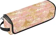 Rose Golden Fairy Tale Castle Hot Hair Tools Travel Bag with Iron Mat Double-Layer Travel Carrying Case for Straigheners, Curling Iron, Hair Dryer, Travel Bag for Hair Tools plancha para