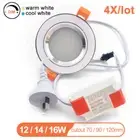 4X Round LED Downlights 12/14/16W 70/90/120mm Cutout 2-pin Plug 220V Dimmable