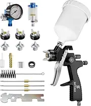 LVLP Air Spray Gun Premium Kit with 1.3/1.5/1.7mm Nozzle & Air Regulator,Automotive Paint Sprayer, for Cars & House DIY Painting Gun(Black)