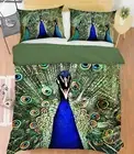 3D Blue Peacock O82 Animal Bed Pillowcases Quilt Duvet Cover Set Queen King Amy