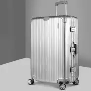 Wanderlite 28 Inch Luggage with TSA Lock StainlessÔøΩSteelÔøΩWrappedÔøΩCorners H