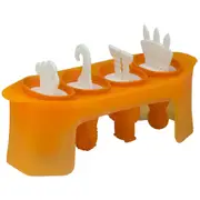 Avanti 4-Cup Space Monster Popsicle Mould Set Freezer Maker Tray Orange/White