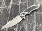 Twosun Folding Knife M390 Blade Titanium/CF Handle CampingKnife TS211-M390-Satin