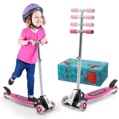 Toddler Scooter for Kids 3-5, 3 Wheel Scooters with 23-28 in Height Adjustabl...