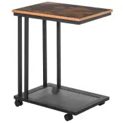 Sofa Side End Table, Mobile Coffee Table, Laptop Stand with Rolling Castors, Met