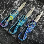 New Titanium Alloy Mini Folding Knife Key chain Pendants EDC Pocket Knife Gift