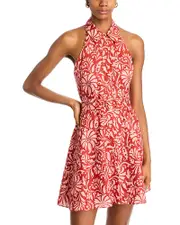 Veronica Beard Beau Floral Print Linen Halter Dress