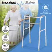 Folding Walker Adjustable Height Aluminum Alloy Lightweight Silver Walking Frame